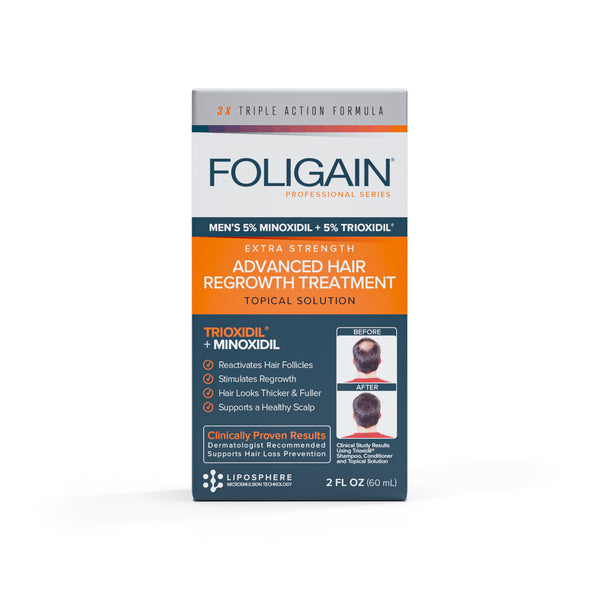 FOLIGAIN Advanced Hair Regrowth miehille Minoksidiili 5% + Trioksidiili 5%