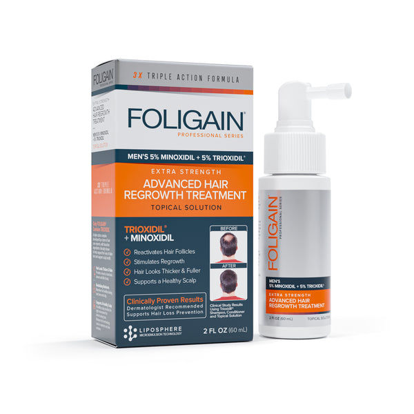 FOLIGAIN Advanced Hair Regrowth miehille Minoksidiili 5% + Trioksidiili 5%