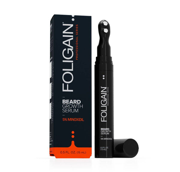 FOLIGAIN® Minoxidil 5% Beard Growth Serum with Rollerball Applicator - FOLIGAIN EU