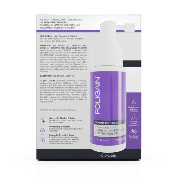 FOLIGAIN Triple Action Complete Formula For Thinning Hair For Women with 10% Trioxidil - FOLIGAIN EU